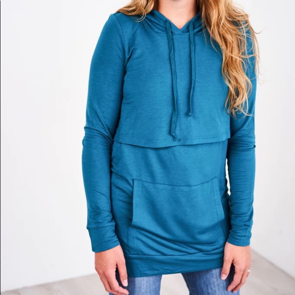 Latched Mama Cloud Nursing Hoodie Prussian Blue 2X